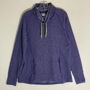 Noble Outfitters Sweatshirt Womens Large Purple TugFree Cowl Zip Pocket Pullover